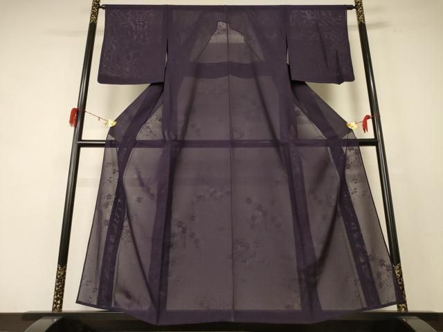 平和屋着物＊夏物 色無地 絽 黒紅色 ますいわ屋扱い 正絹 逸品