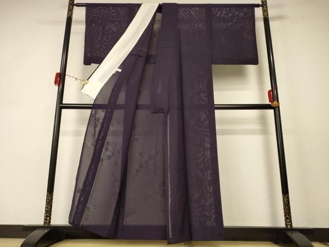 平和屋着物＊夏物 色無地 絽 黒紅色 ますいわ屋扱い 正絹 逸品