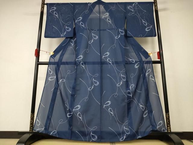 平和屋着物＊夏物 小紋 絽 瓢箪 洗える着物 jd