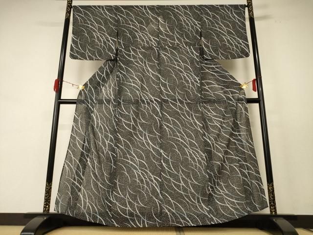 平和屋着物＊夏物 小紋 紗 芝 洗える着物 jd