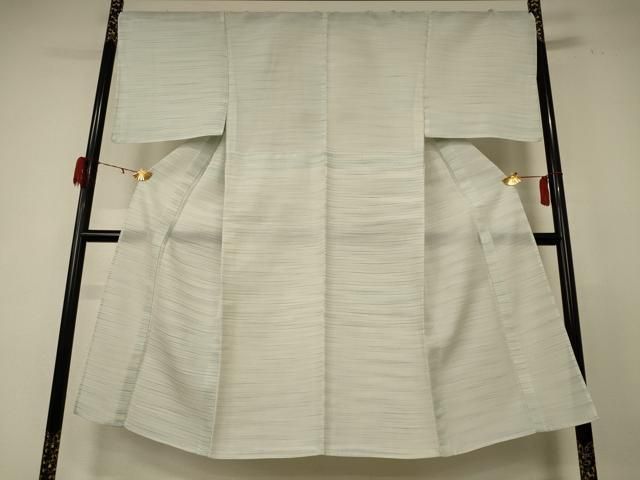 平和屋着物＊夏物 男性 小紋 紗 横縞 正絹 jd