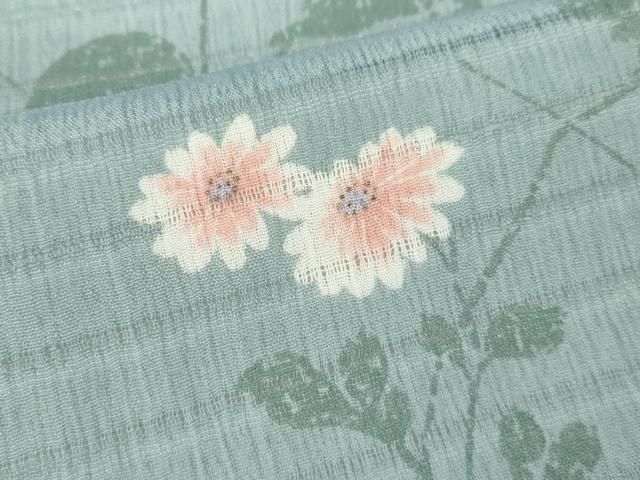  平和屋着物＊夏物 小紋 変わり絽 枝花文 金彩 洗える着物 ze 小紋 着物