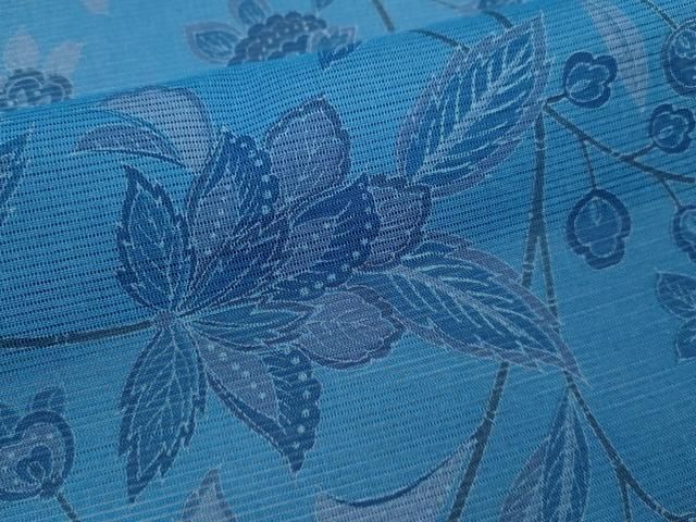  平和屋着物＊夏物 小紋 絽 枝更紗花文 洗える着物 ze 小紋 着物