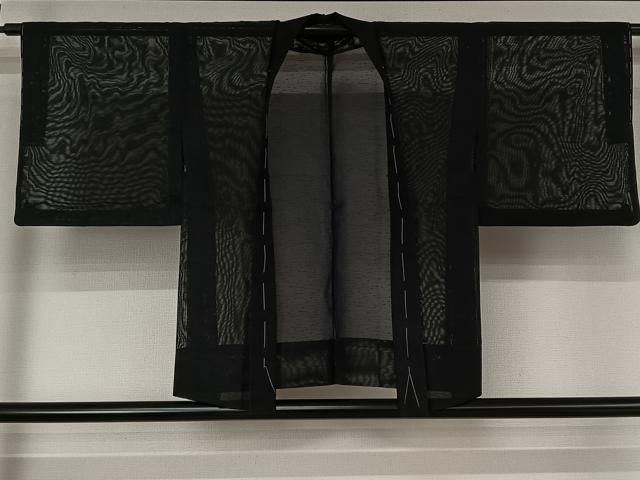 平和屋着物▽羽織 スリーシーズン 春夏秋 塵除け 霞文 暗黒色 正絹 jh