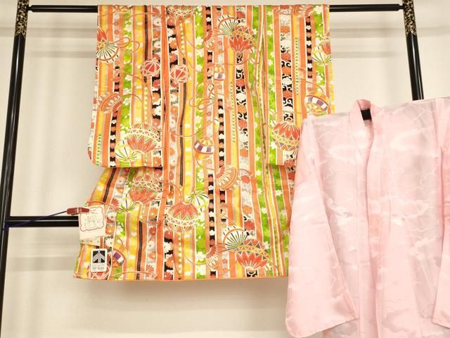 平和屋着物 七五三 女の子 ３歳 祝着 三つ身 長襦袢 単衣 セット 手毬花間道 金彩 ja