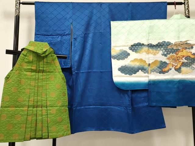 平和屋着物 七五三 男の子 祝着 羽織 行灯袴セット 刺繍 唐獅子 暈し染め 金彩 洗える着物 ma