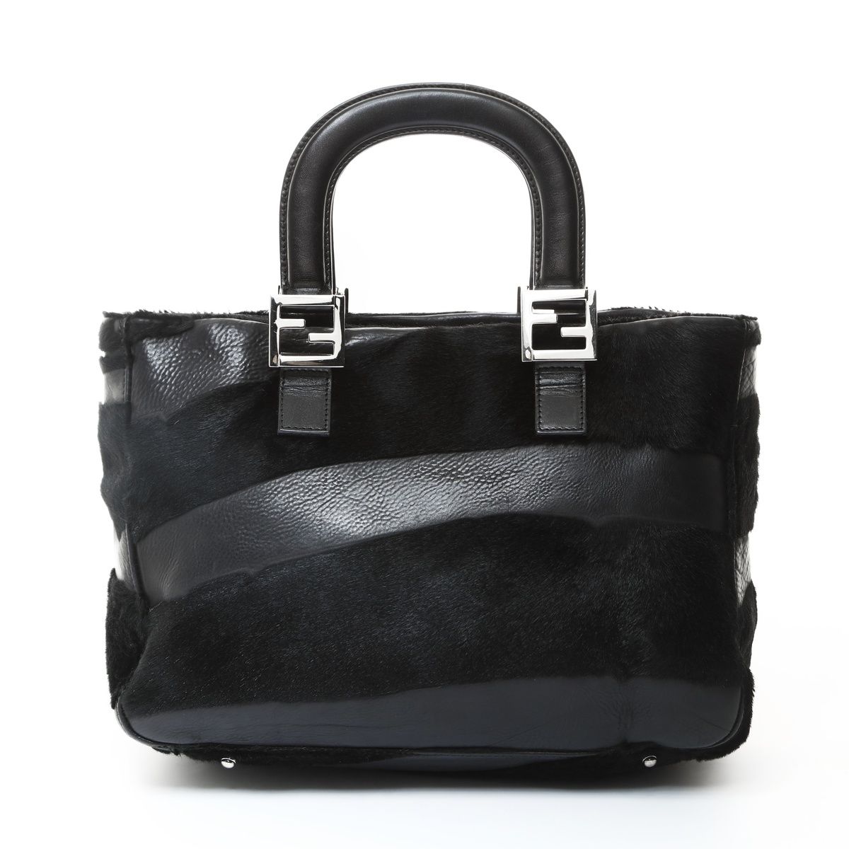 FENDI フェンディ ハンドバッグ ハラコ ファー レザー