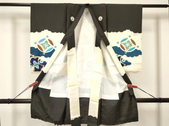 平和屋着物 お宮参り 男の子 祝着 産着 初着 のしめ 刺繍 鷹 鷲 鼓花文 金彩 ma