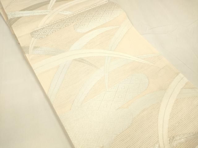 平和屋着物＊夏物 六通柄袋帯 草葉文 銀糸 やまと誂製 正絹 cm