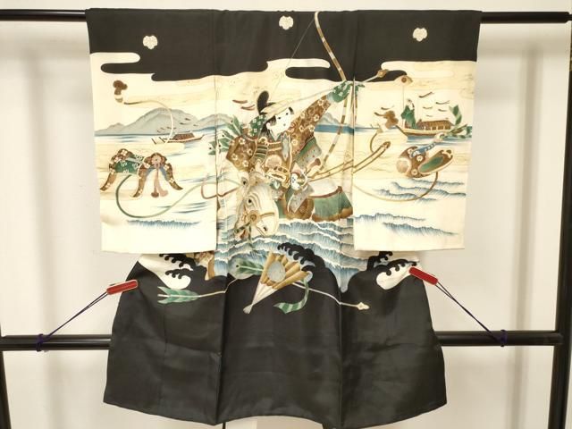 平和屋着物 お宮参り 男の子 祝着 産着 初着 のしめ 刺繍 流鏑馬 金彩 ma