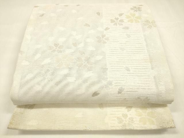 平和屋着物＊夏物 六通柄 京袋帯 舞桜文 銀糸 cm