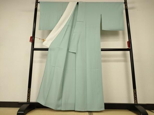 平和屋着物＊夏物 色無地 絽 裏葉柳色 正絹 jd