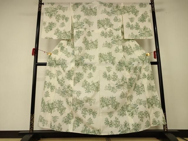 平和屋着物＊夏物 小紋 絽 樹林文 洗える着物 jd