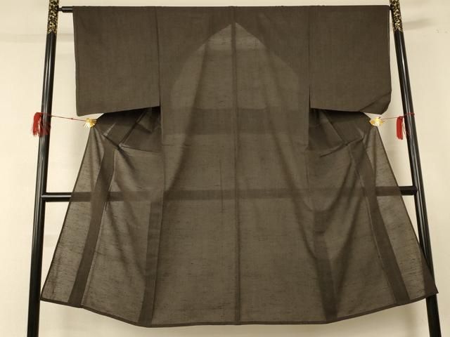 平和屋着物＊夏物 男性 紗紬 涅色 正絹 jd
