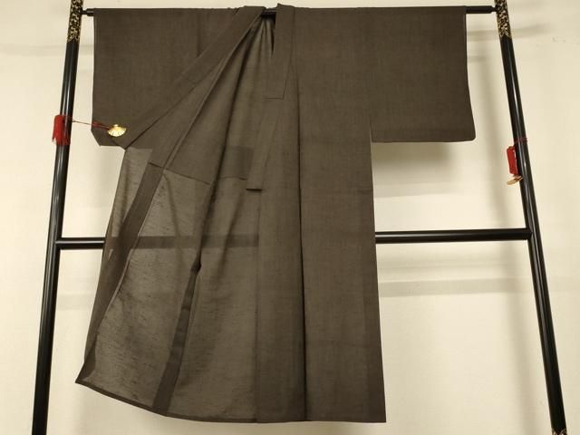 平和屋着物＊夏物 男性 紗紬 涅色 正絹 jd