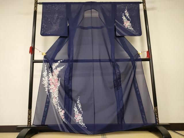 平和屋着物＊夏物 訪問着 絽 草花文 洗える着物 ♥ jd