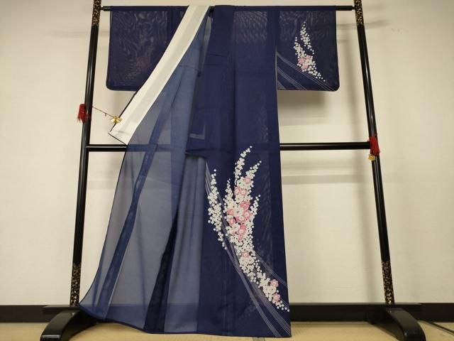 平和屋着物＊夏物 訪問着 絽 草花文 洗える着物 ♥ jd