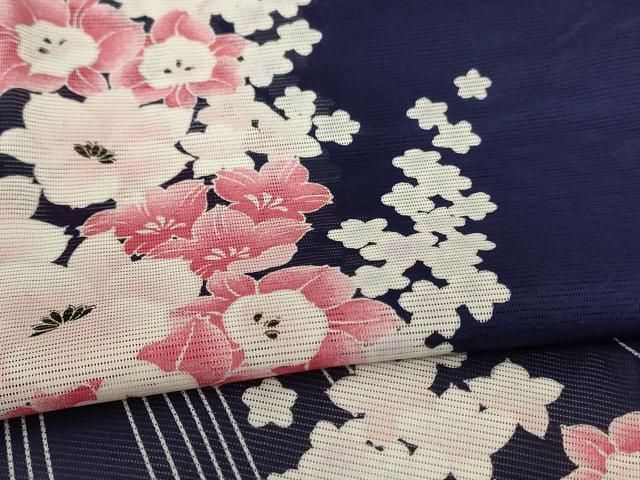 草花文 洗える着物