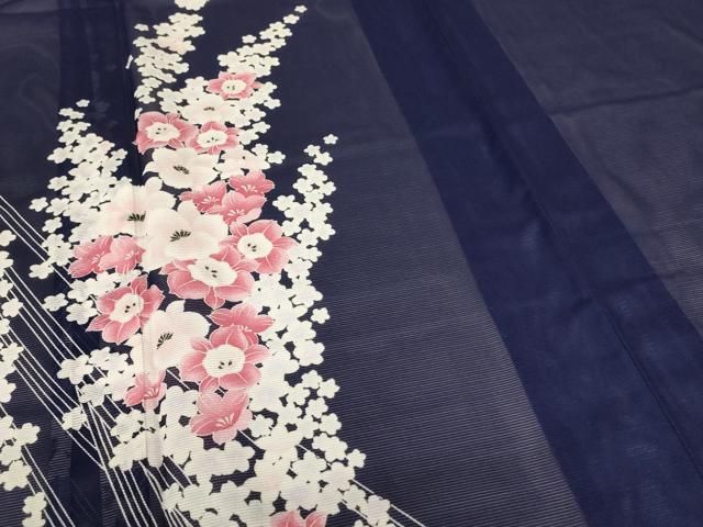 草花文 洗える着物