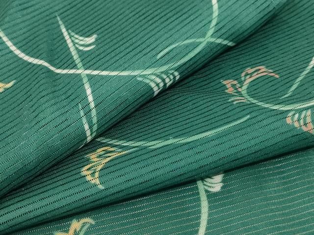 平和屋着物＊夏物 小紋 絽 唐草文 洗える着物 ♥ jd