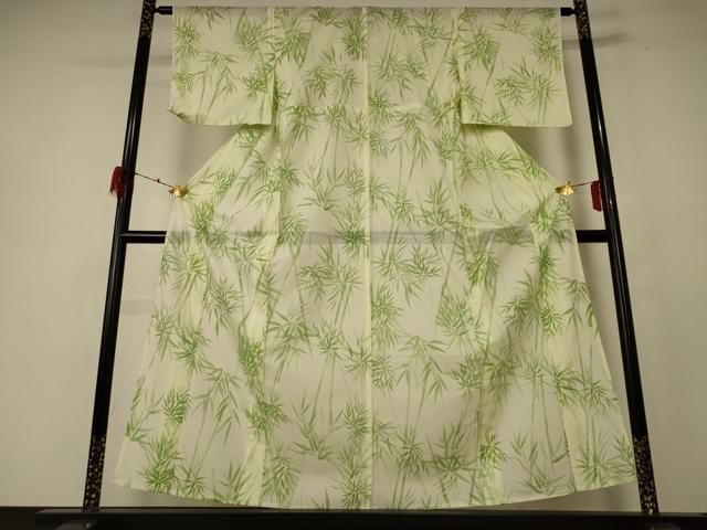 平和屋着物＊夏物 小紋 絽 笹竹文 洗える着物 ♥ jd