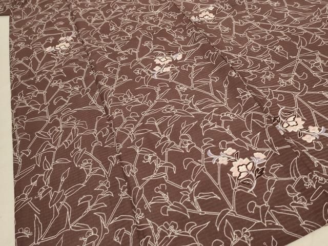  平和屋着物＊夏物 小紋 紗 枝花文 洗える着物 jd 小紋 着物