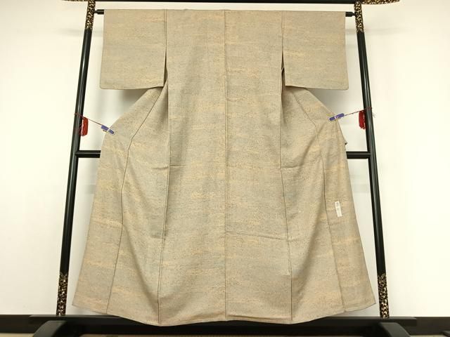 平和屋着物▽上質な小紋 単衣 作家物 霞文 正絹 jh