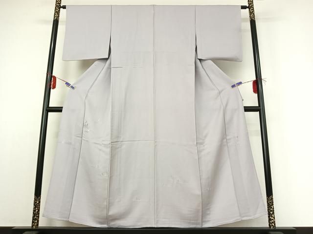 平和屋着物▽無地絵羽訪問着 単衣 中国三大刺繍 蘇州刺繍 総刺繍 草葉文 藤色 正絹 jh