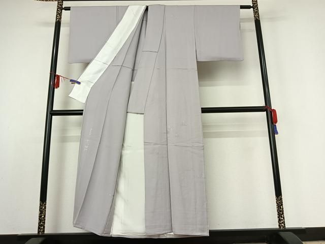 平和屋着物▽無地絵羽訪問着 単衣 中国三大刺繍 蘇州刺繍 総刺繍 草葉文 藤色 正絹 jh