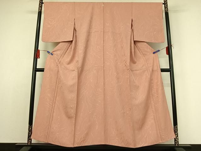 平和屋着物▽上質な色無地 単衣 流水地紋 虹色 正絹 jh