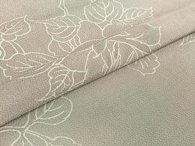  平和屋着物▽上質な小紋 単衣 草花文 暈し染め 鬼しぼ縮緬 正絹 jh 小紋 着物