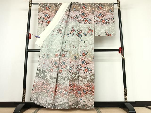 平和屋着物▽訪問着 単衣 辻が花 金彩 正絹 jh