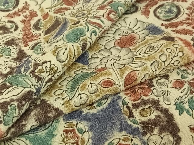 平和屋着物▽上質な小紋 単衣 辻が花 正絹 jh