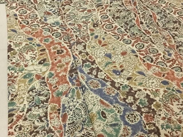  平和屋着物▽上質な小紋 単衣 辻が花 正絹 jh 小紋 着物