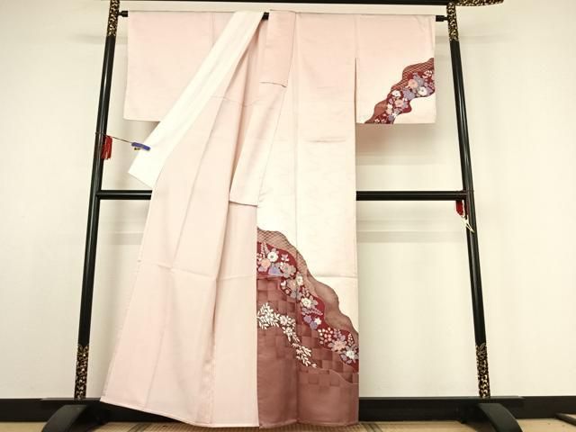 平和屋着物▽訪問着 単衣 辻が花 洗える着物 jh