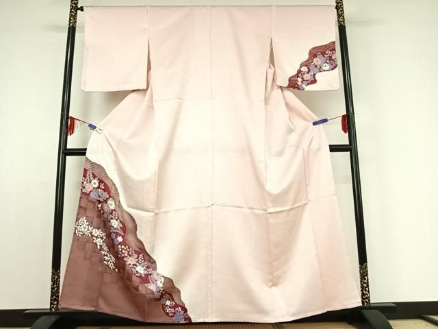 平和屋着物▽訪問着 単衣 辻が花 洗える着物 jh