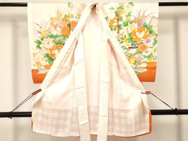 平和屋着物 お宮参り 女の子 祝着 産着 初着 のしめ 駒刺繍 陶器牡丹花文 金彩 ma