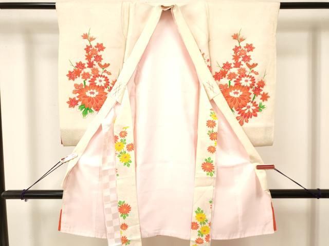 平和屋着物[]お宮参り 女の子 祝着 産着 初着 のしめ 刺繍 孔雀