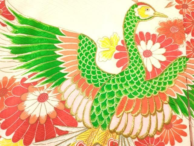 平和屋着物[]お宮参り 女の子 祝着 産着 初着 のしめ 刺繍 孔雀花文 暈し染め 金彩 逸品 DAAY3428ma 平和屋着物[]お宮参り 女の子 祝着 産着 初着 のしめ 刺繍 鳳凰