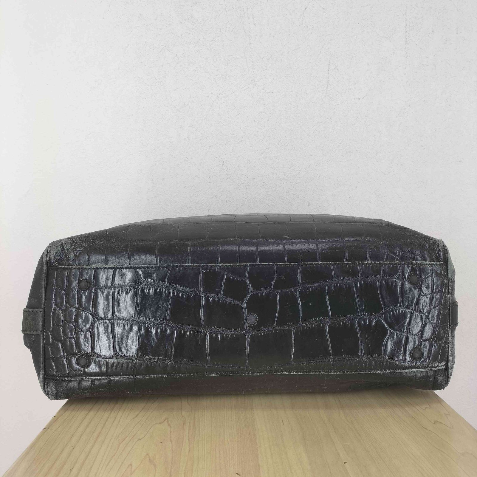 ダニエル&ボブ　クロコ型押しレザートートバッグ Daniel&Bob レザートートバッグ クロコ型押し 黒 ダニエル&ボブ クロコ
