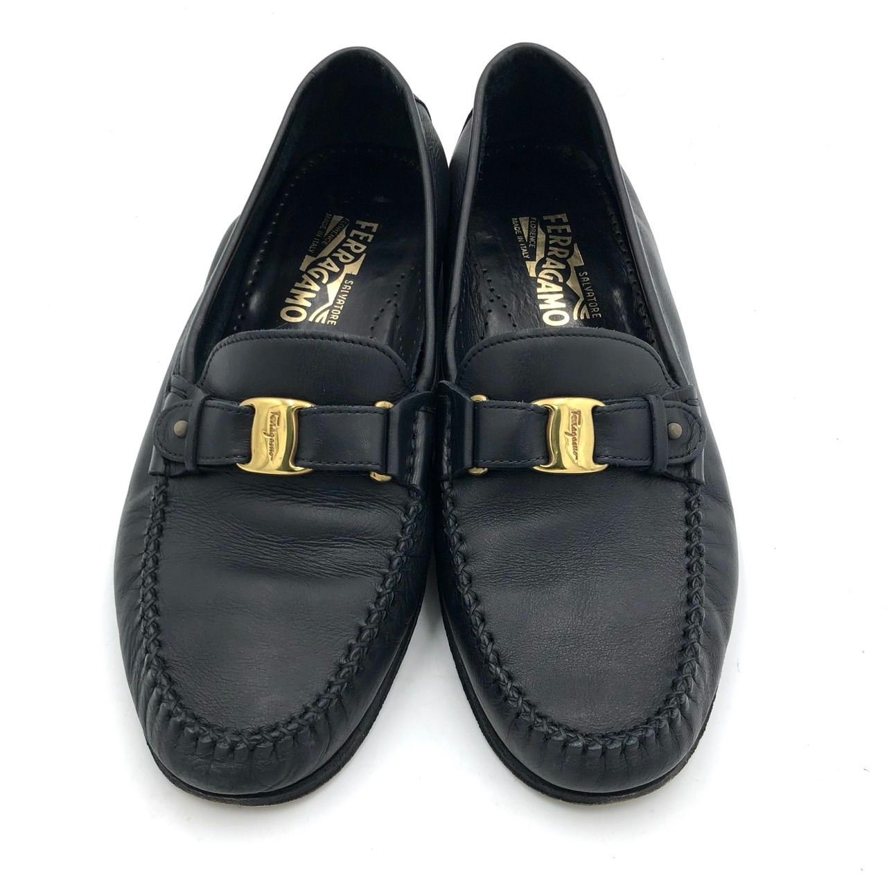 フェラガモ ローファー 27cm フェラガモ ローファー 27cm 9.5EE 黒 レザー ガンチーニ金具 メンズ