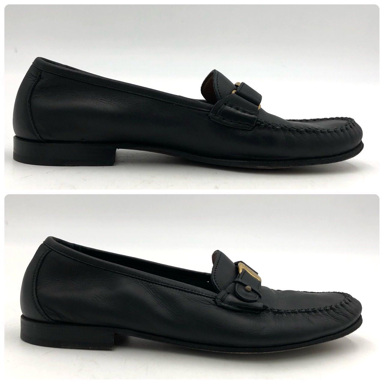 フェラガモ ローファー 27cm 9.5EE 黒 レザー ガンチーニ金具 メンズ