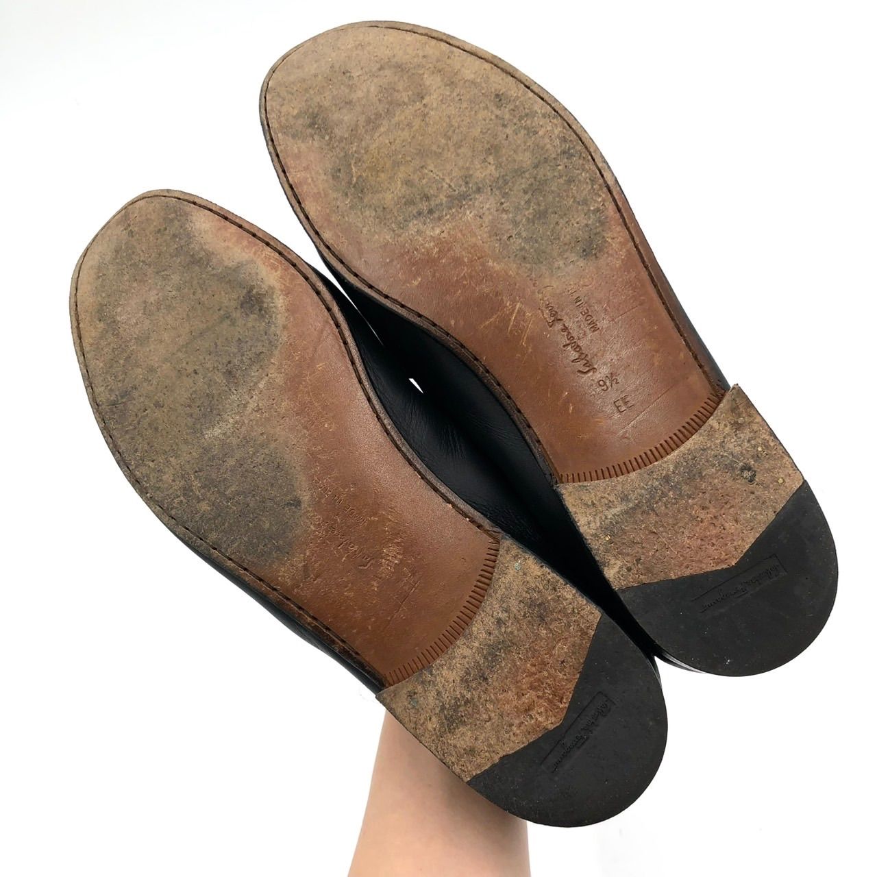 フェラガモ ローファー 27cm 9.5EE 黒 レザー ガンチーニ金具 メンズ