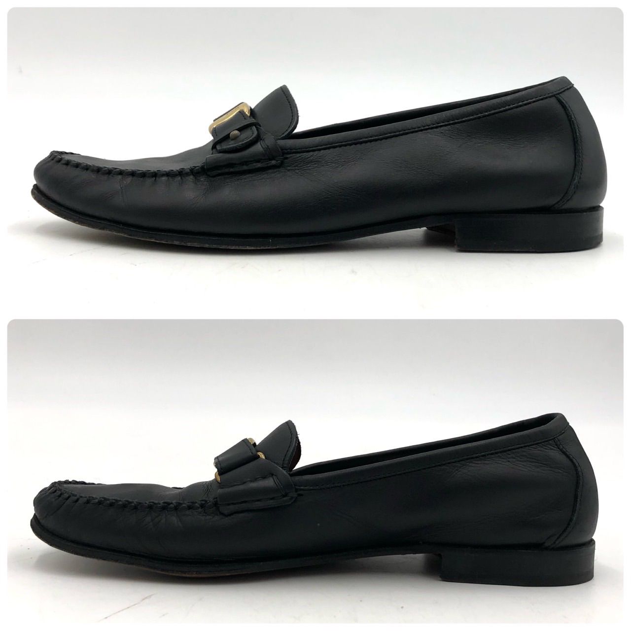 フェラガモ ローファー 27cm 9.5EE 黒 レザー ガンチーニ金具 メンズ