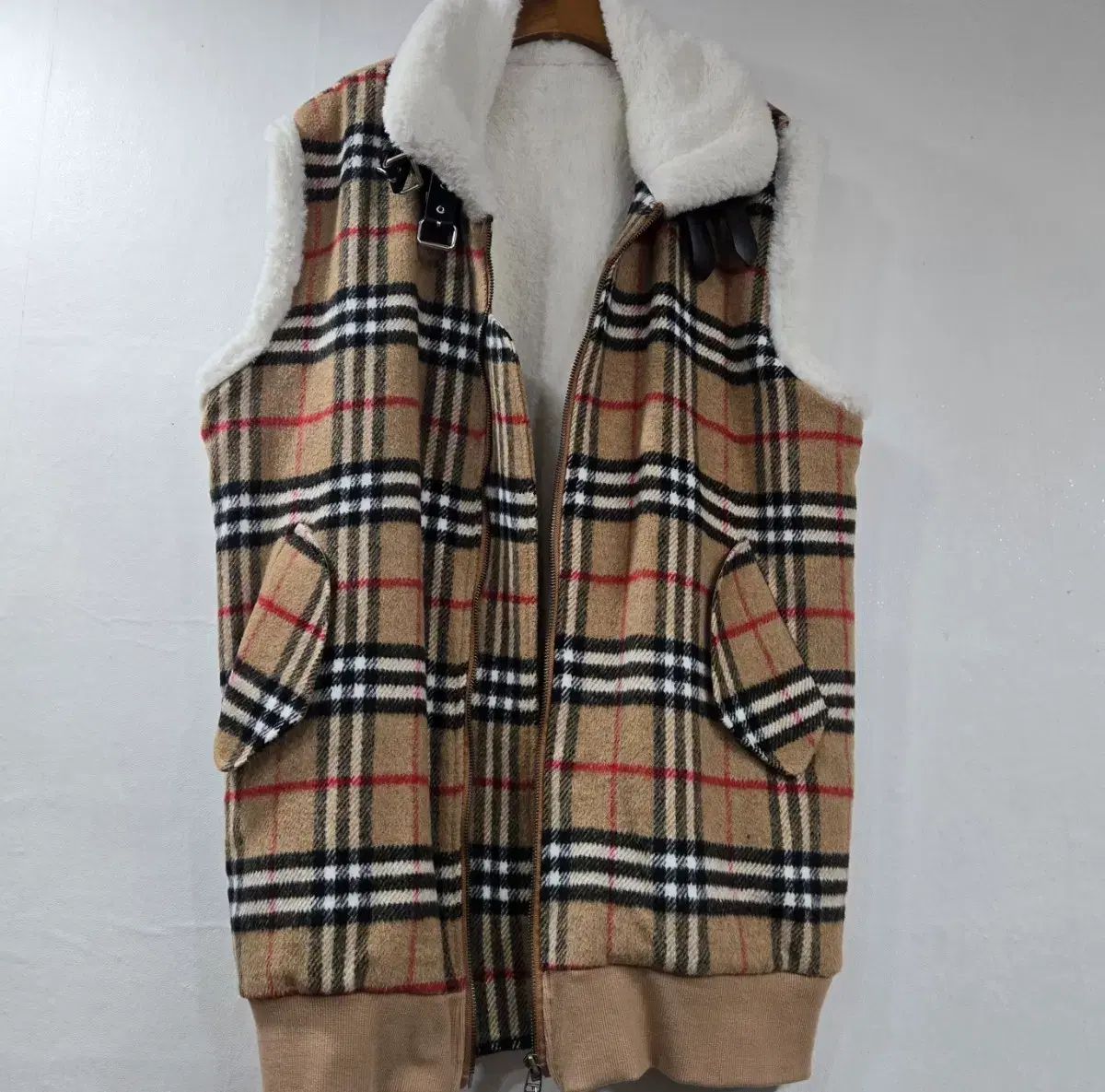 CHECK BoAファー ロングベスト