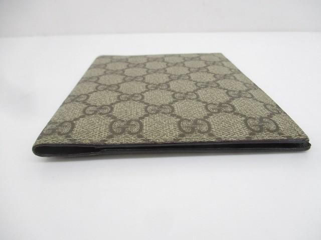 良品 グッチ GUCCI GG パスポートケース 手帳カバー ベージュ×ダーク