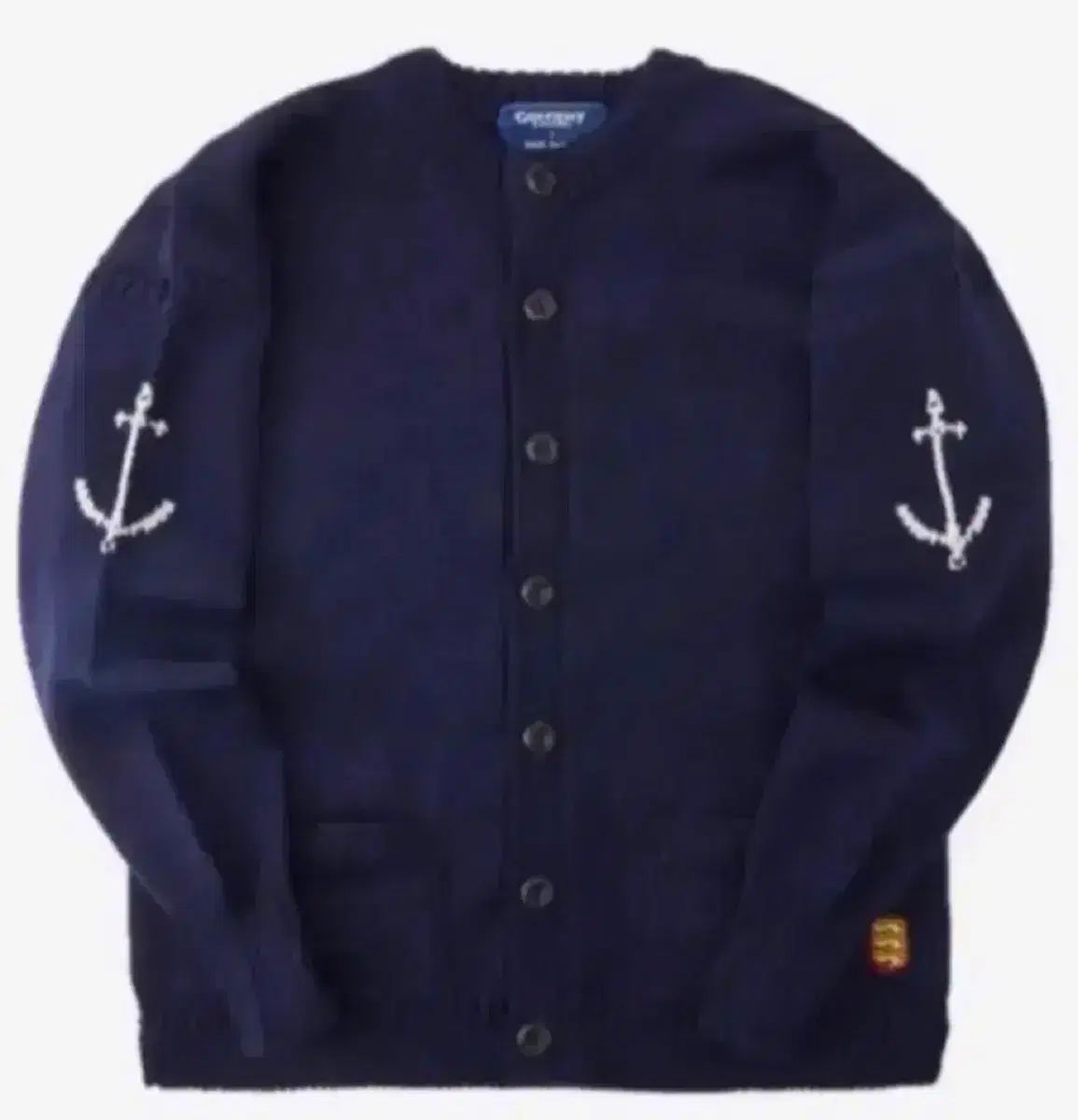 ガンジーウーレンズ X oam ファクトリー フィッシャーマン ホールガーメント カーディガン ネイビー 46