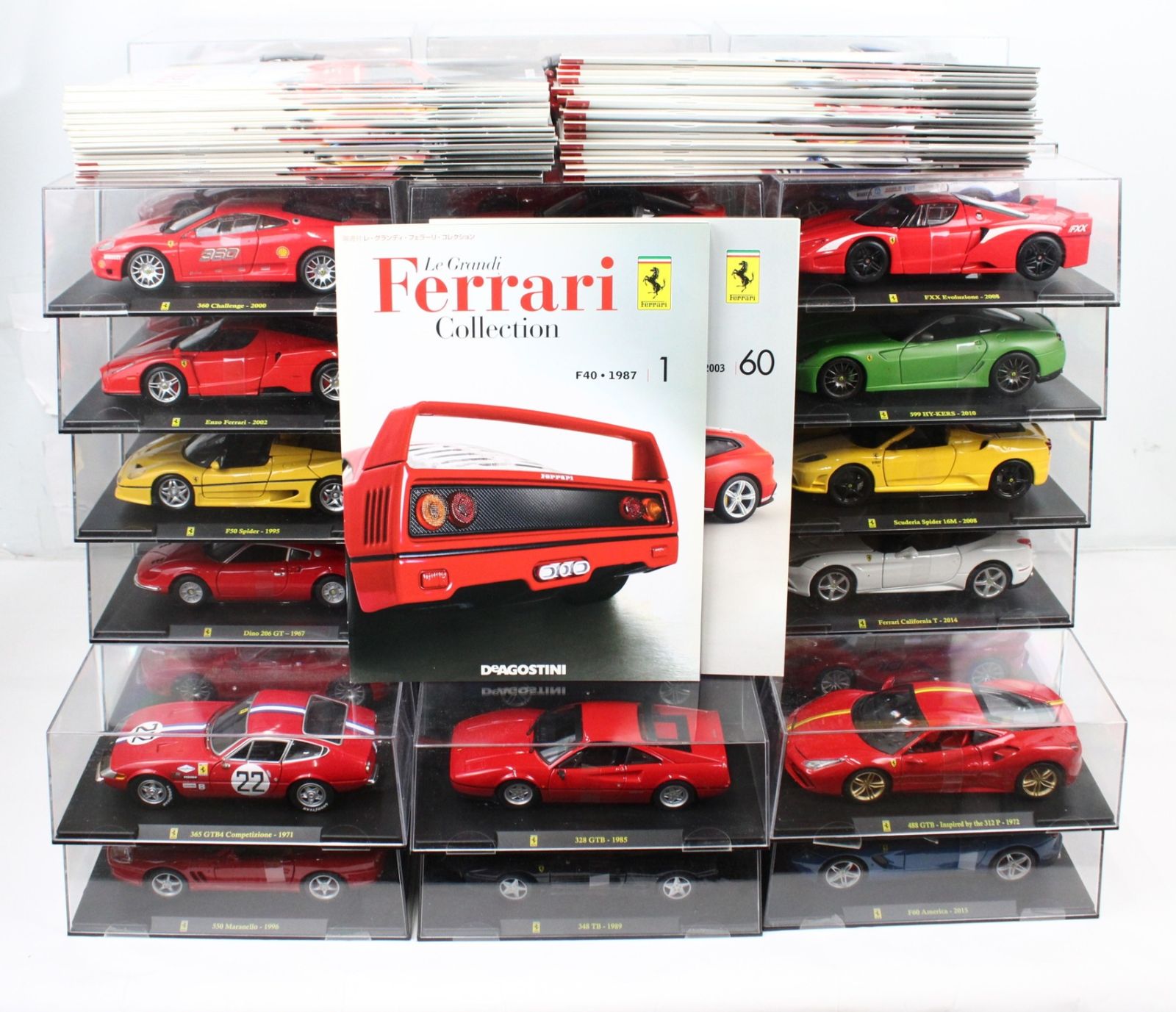 デアゴスティーニ レ グランディ フェラーリコレクション 60台セット ケース 付き 車 模型 フィギュア ホビー A 59 byebye