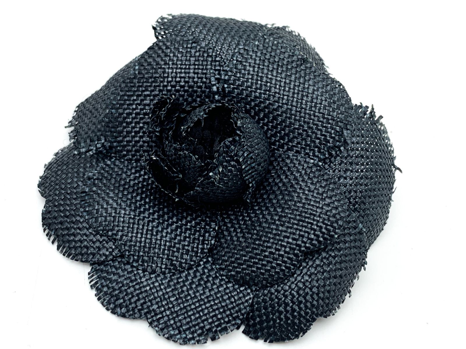 CHANEL シャネル 黒 ブラック系 カメリア コサージュ ブローチ