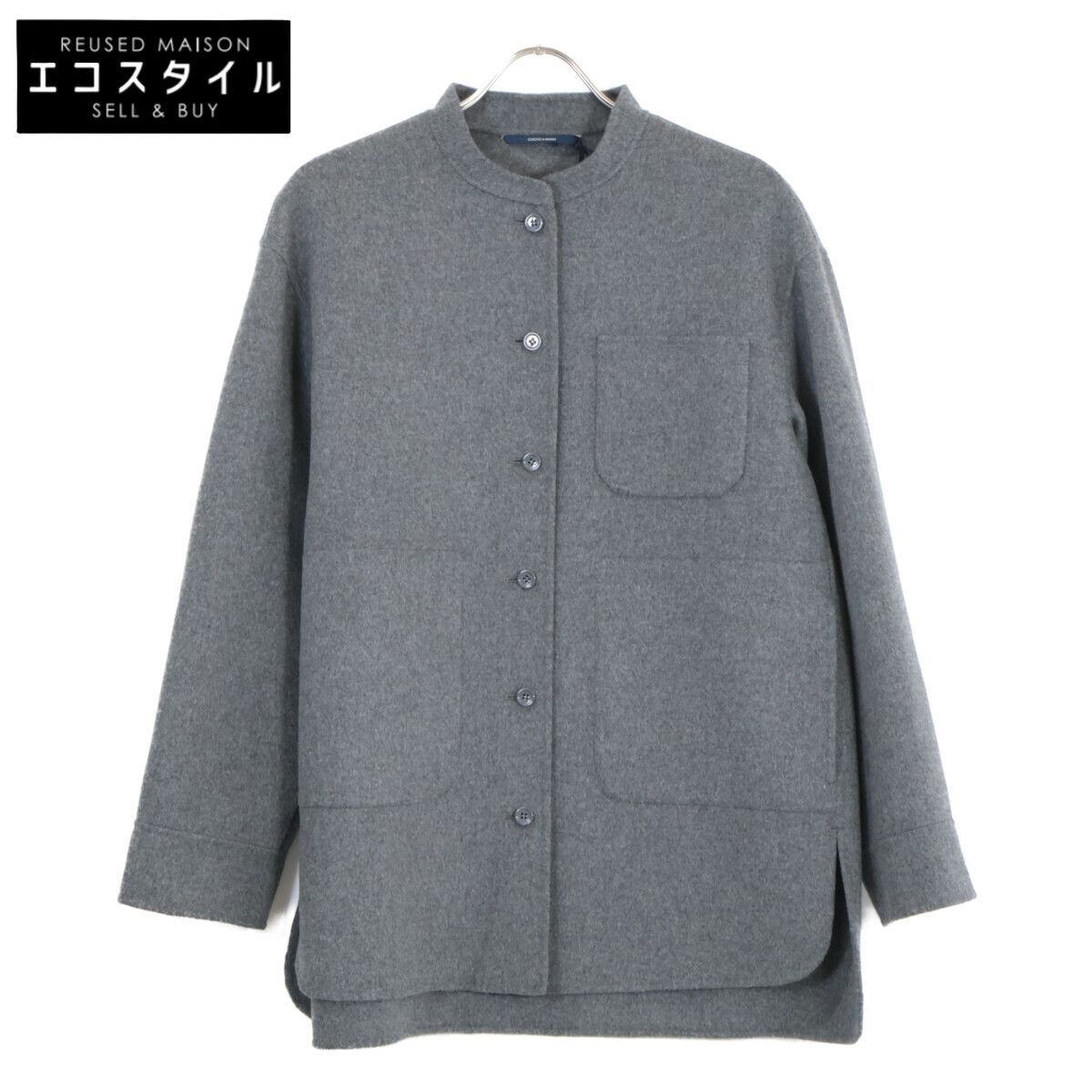 S MaxMara エスマックスマーラ 25 AW ｸﾞﾚｰ ﾋﾟｭｱｳｰﾙ ｼｬﾂｼﾞｬｹｯﾄ 38